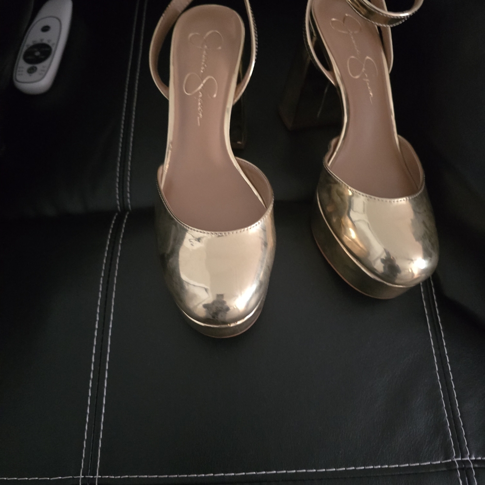 Elegant Gold Platform Heels